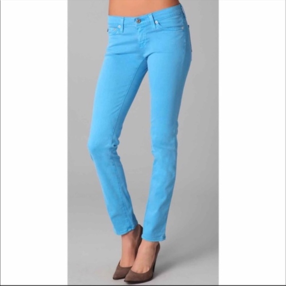 ⭐️ AG Adriano Goldschmied The Stilt Cigarette Leg Blue Pants 27R - Picture 4 of 16